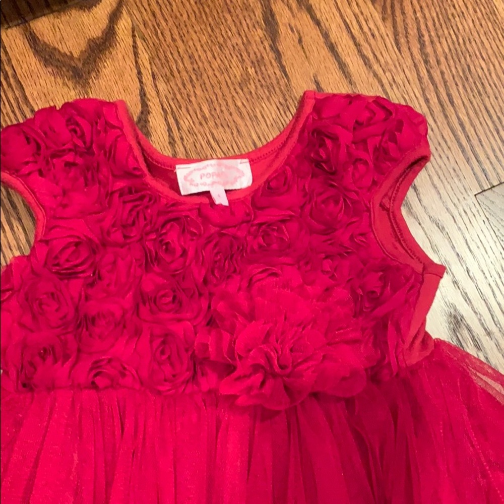 Red popatu dress